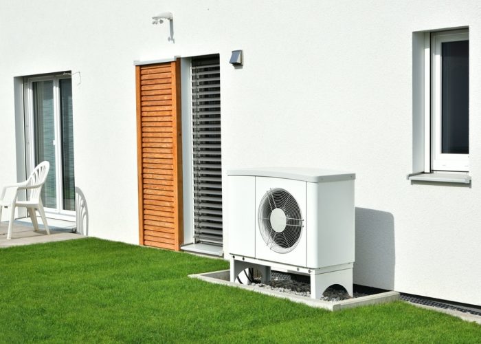 Air,Heat,Pump,For,Heating,And,Hot,Water,In,Front
